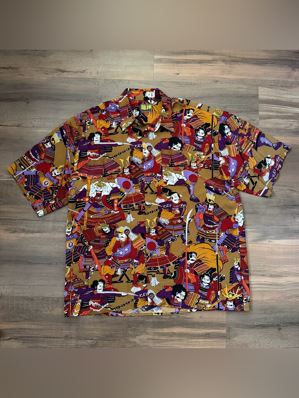 Billion Bay AOP Japanese Samarai Warriors Button Down Shirt Size XXL